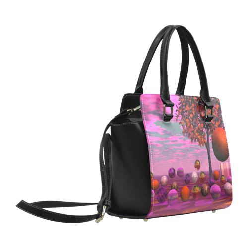 Bittersweet Opinion, Abstract Raspberry Maple Tree Classic Shoulder Handbag (Model 1653)