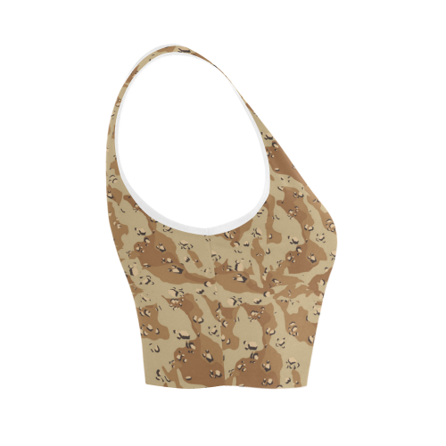 Desert Camouflage Pattern Women's Crop Top (Model T42)