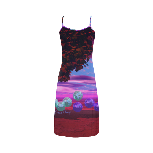 Bubble Garden, Abstract Rose  Azure Wisdom Alcestis Slip Dress (Model D05)