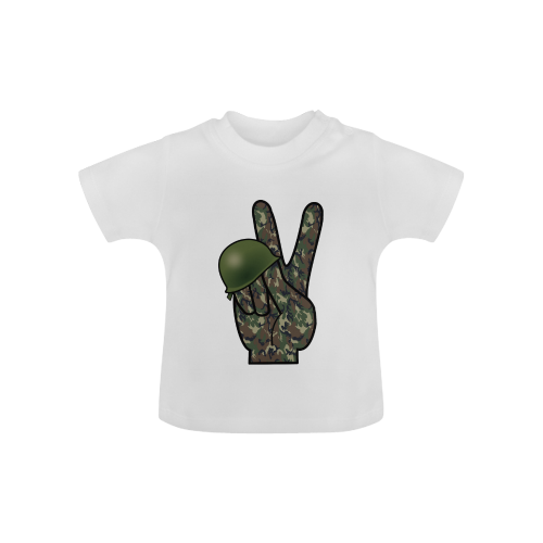 Forest Camouflage Peace Sign Baby Classic T-Shirt (Model T30)