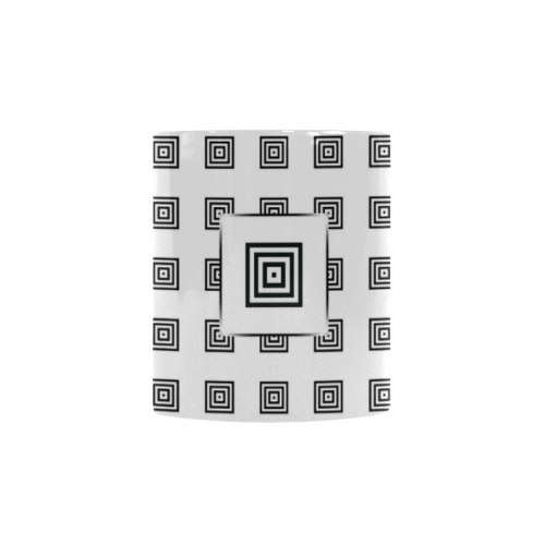 Solid Squares Frame Mosaic Black & White Custom Morphing Mug