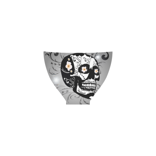Wonderful sugar skull in black and white Custom Bikini Swimsuit