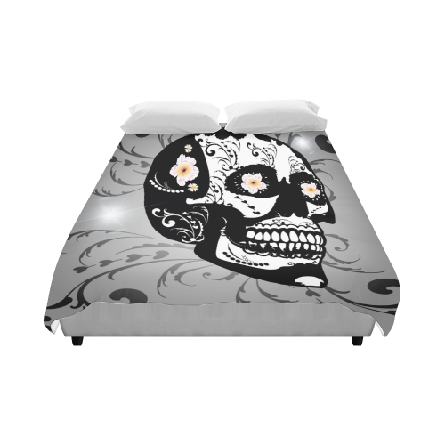 Wonderful sugar skull in black and white Duvet Cover 86"x70" ( All-over-print)