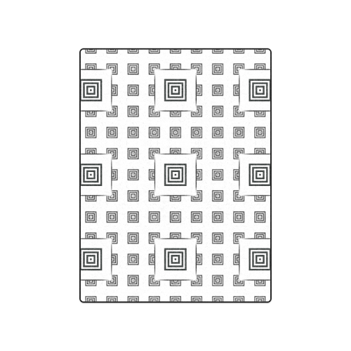 Solid Squares Frame Mosaic Black & White Blanket 50"x60"