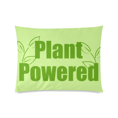 Vegan Plant Powered Think Green Custom Zippered Pillow Case 20"x26"(Twin Sides)