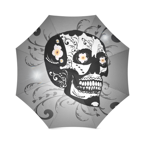 Wonderful sugar skull in black and white Foldable Umbrella (Model U01)
