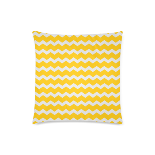 Modern Trendy Pastell Grey Sun Yellow Summer Zig Zag Pattern Chevron Custom Zippered Pillow Case 18"x18"(Twin Sides)