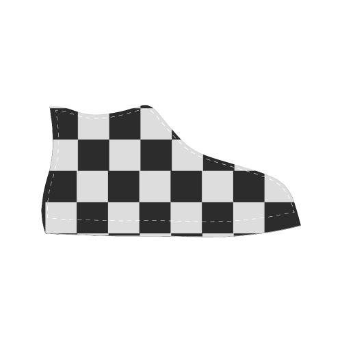 Chequered Chess Men’s Classic High Top Canvas Shoes (Model 017)