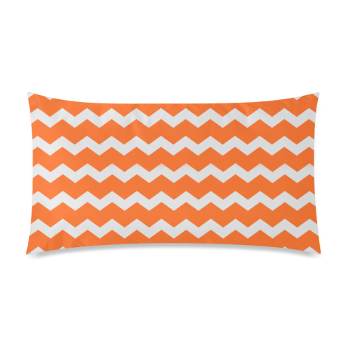 Modern Trendy Pastell Grey Orange Zig Zag Pattern Chevron Rectangle Pillow Case 20"x36"(Twin Sides)