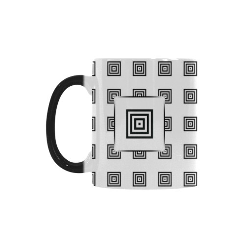 Solid Squares Frame Mosaic Black & White Custom Morphing Mug