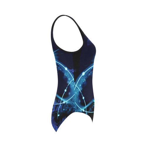 Key notes with glowing light Vest One Piece Swimsuit (Model S04)