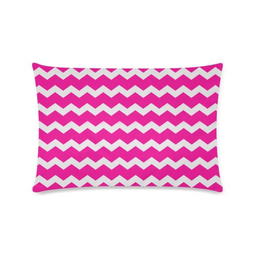 Girly Modern Trendy Pastell Grey Pink Zig Zag Pattern Chevron Custom Zippered Pillow Case 16"x24"(Twin Sides)