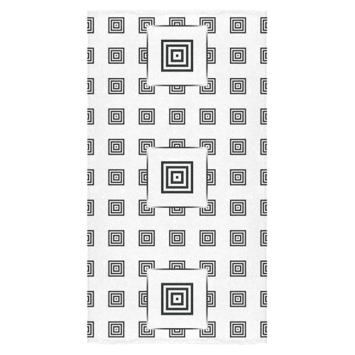 Solid Squares Frame Mosaic Black & White Bath Towel 30"x56"