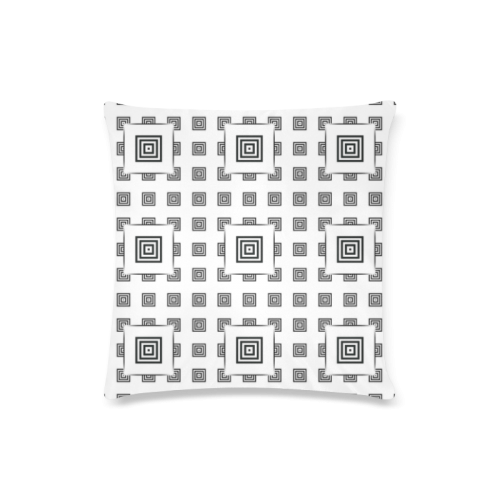 Solid Squares Frame Mosaic Black & White Custom Zippered Pillow Case 16"x16"(Twin Sides)