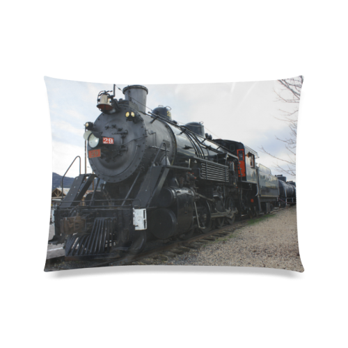Rail Road Steam Train Custom Zippered Pillow Case 20"x26"(Twin Sides)