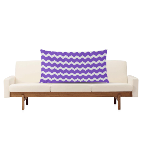 Modern Trendy Pastell Grey Lilac Zig Zag Pattern Chevron Rectangle Pillow Case 20"x36"(Twin Sides)