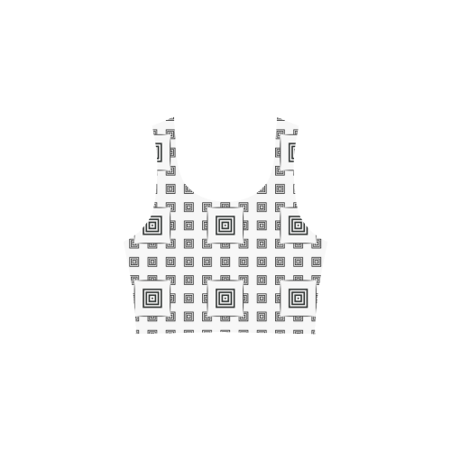 Solid Squares Frame Mosaic Black & White Atalanta Sundress (Model D04)