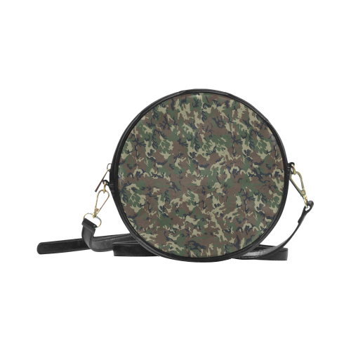 Forest Camouflage Pattern Round Sling Bag (Model 1647)