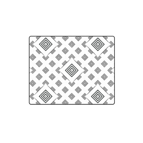 Solid Squares Frame Mosaic Black & White Blanket 40"x50"