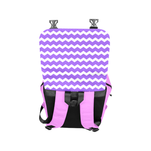 Modern Trendy Pastel Grey Pink Zig Zag Pattern Chevron Casual Shoulders Backpack (Model 1623)