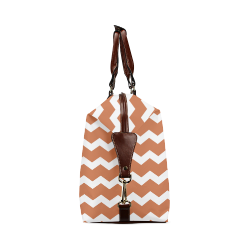 Modern Trendy Pastell Grey Ocker Zig Zag Pattern Chevron Classic Travel Bag (Model 1643)