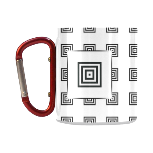 Solid Squares Frame Mosaic Black & White Classic Insulated Mug(10.3OZ)