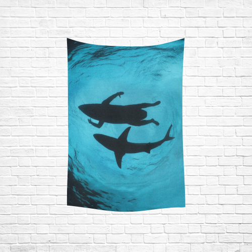 Shark Cotton Linen Wall Tapestry 40"x 60"
