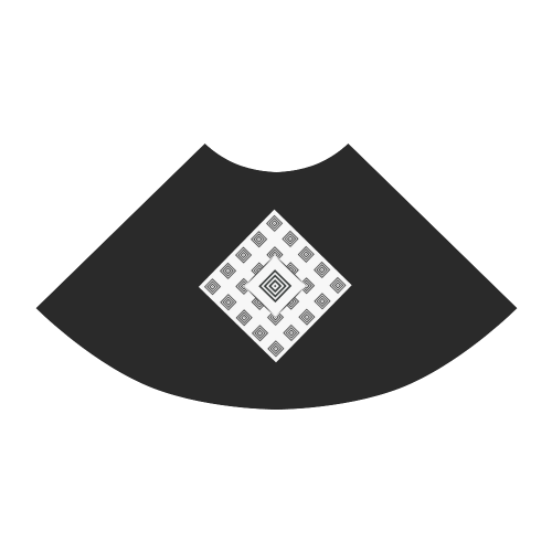 Solid Squares Frame Mosaic Black & White Atalanta Sundress (Model D04)