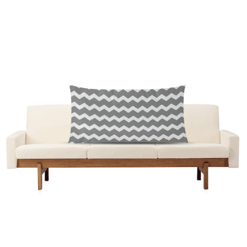 Modern Trendy Pastell Grey Zig Zag Pattern Chevron Rectangle Pillow Case 20"x36"(Twin Sides)