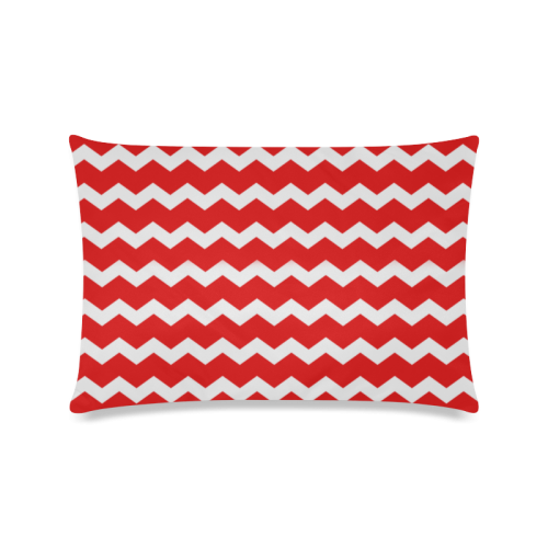 Modern Trendy Pastell Grey Love Color Red Zig Zag Pattern Chevron Custom Zippered Pillow Case 16"x24"(Twin Sides)