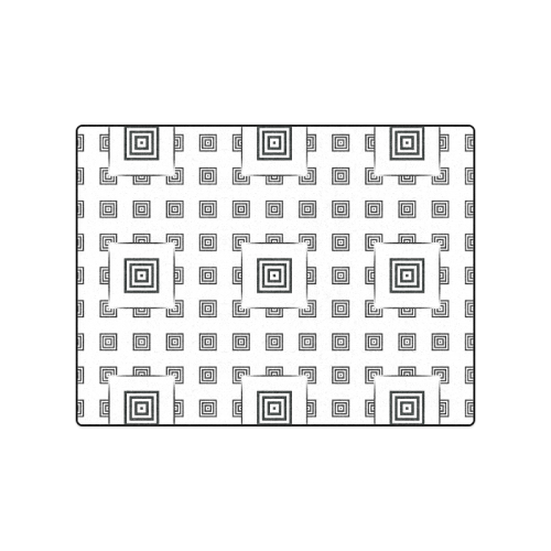 Solid Squares Frame Mosaic Black & White Blanket 50"x60"