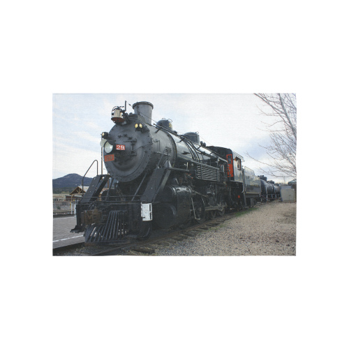 Rail Road Steam Train Cotton Linen Wall Tapestry 60"x 40"