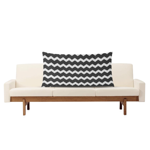 Elegant Modern Trendy Pastell Grey Black Zig Zag Pattern Chevron Rectangle Pillow Case 20"x36"(Twin Sides)