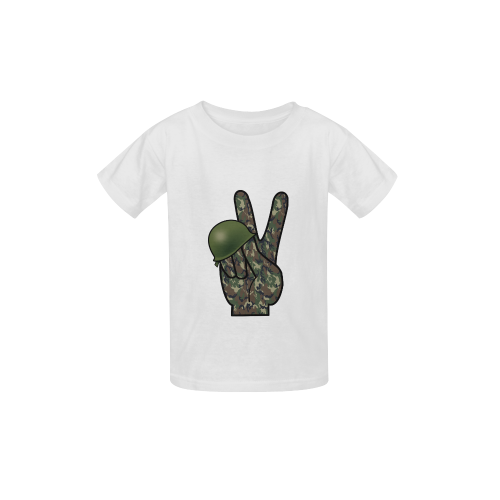 Forest Camouflage Peace Sign Kid's  Classic T-shirt (Model T22)