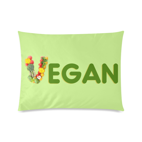 Vegan Vegetable Fruits Think Green Custom Zippered Pillow Case 20"x26"(Twin Sides)