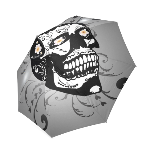 Wonderful sugar skull in black and white Foldable Umbrella (Model U01)