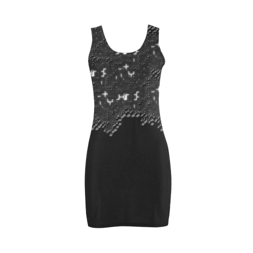 Black white textured Medea Vest Dress (Model D06)