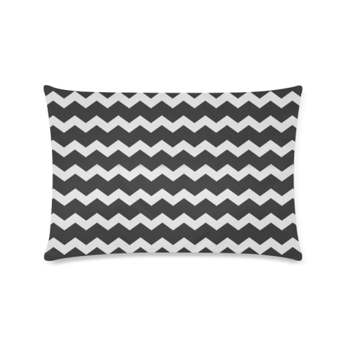 Elegant Modern Trendy Pastell Grey Black Zig Zag Pattern Chevron Custom Zippered Pillow Case 16"x24"(Twin Sides)