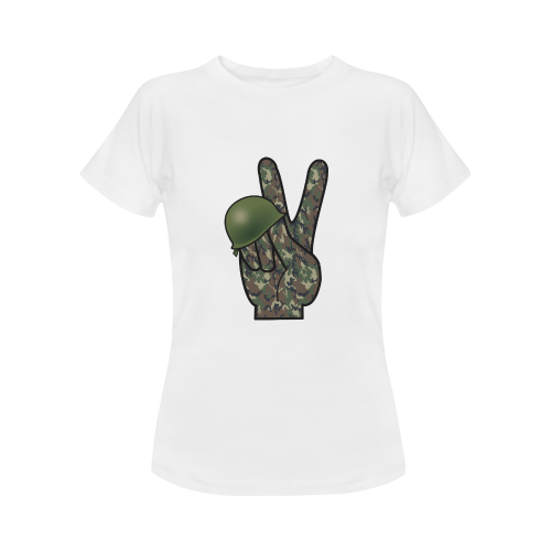Forest Camouflage Peace Sign Women's Classic T-Shirt (Model T17）
