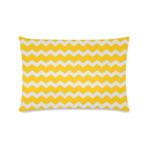 Modern Trendy Pastell Grey Sun Yellow Summer Zig Zag Pattern Chevron Custom Zippered Pillow Case 16"x24"(Twin Sides)