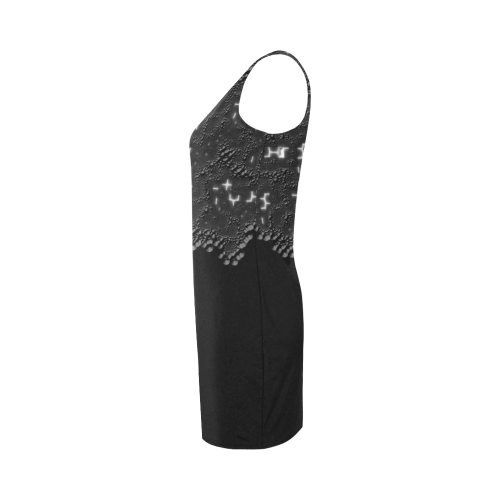 Black white textured Medea Vest Dress (Model D06)
