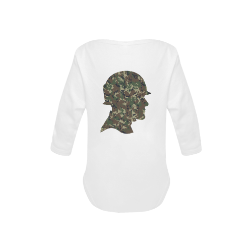Forest Camouflage Soldier Baby Powder Organic Long Sleeve One Piece (Model T27)