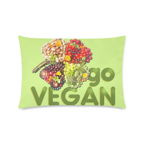 Vegan Clover Vegetable Fruits Think Green Custom Zippered Pillow Case 16"x24"(Twin Sides)