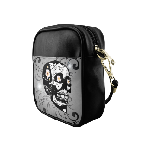 Wonderful sugar skull in black and white Sling Bag (Model 1627)