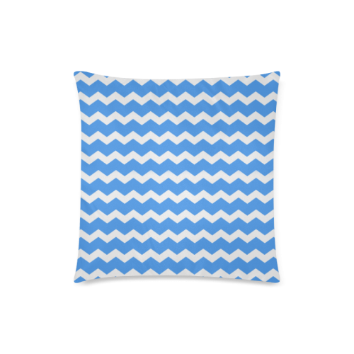 Modern Trendy Pastell Grey Blue Zig Zag Pattern Chevron Custom Zippered Pillow Case 18"x18"(Twin Sides)