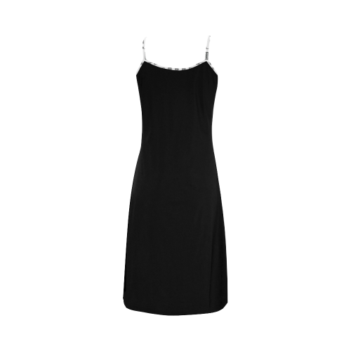 Solid Squares Frame Mosaic Black & White Alcestis Slip Dress (Model D05)