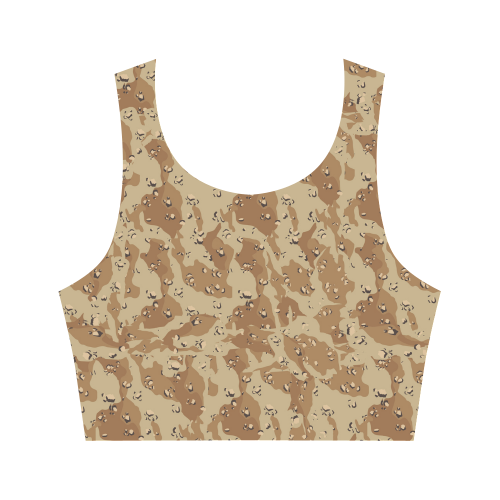 Desert Camouflage Pattern Women's Crop Top (Model T42)