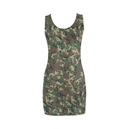 Forest Camouflage Pattern Medea Vest Dress (Model D06)