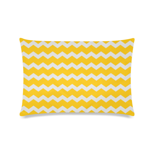 Modern Trendy Pastell Grey Sun Yellow Summer Zig Zag Pattern Chevron Custom Zippered Pillow Case 16"x24"(Twin Sides)