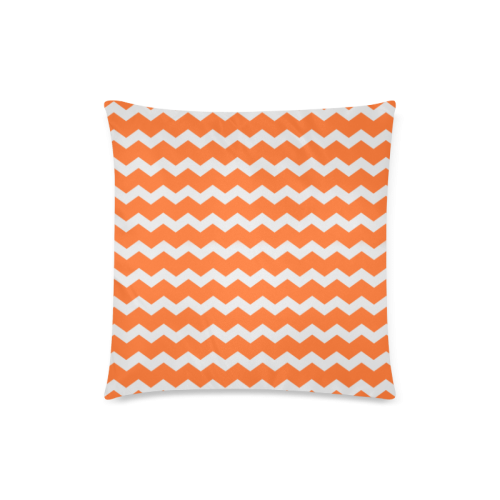 Modern Trendy Pastell Grey Orange Zig Zag Pattern Chevron Custom Zippered Pillow Case 18"x18"(Twin Sides)